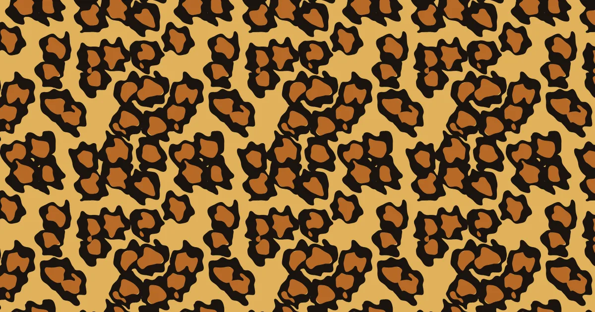 Black and brown leopard rosettes on a golden-tan ground