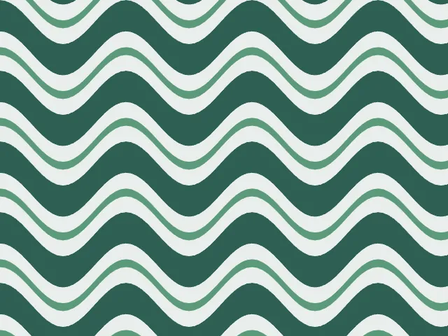 Wavy green and white stripes