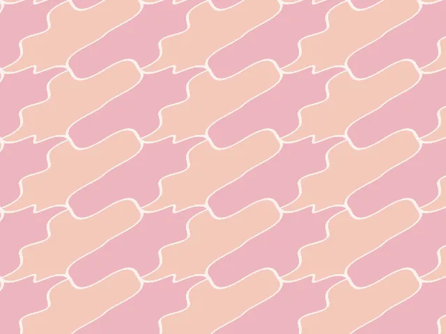 Elongated interlocking tiles slanting diagonally in pink and peach