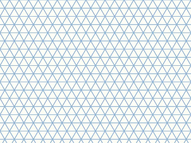 A grid of equilateral triangles drawn in light blue lines on a pale ground