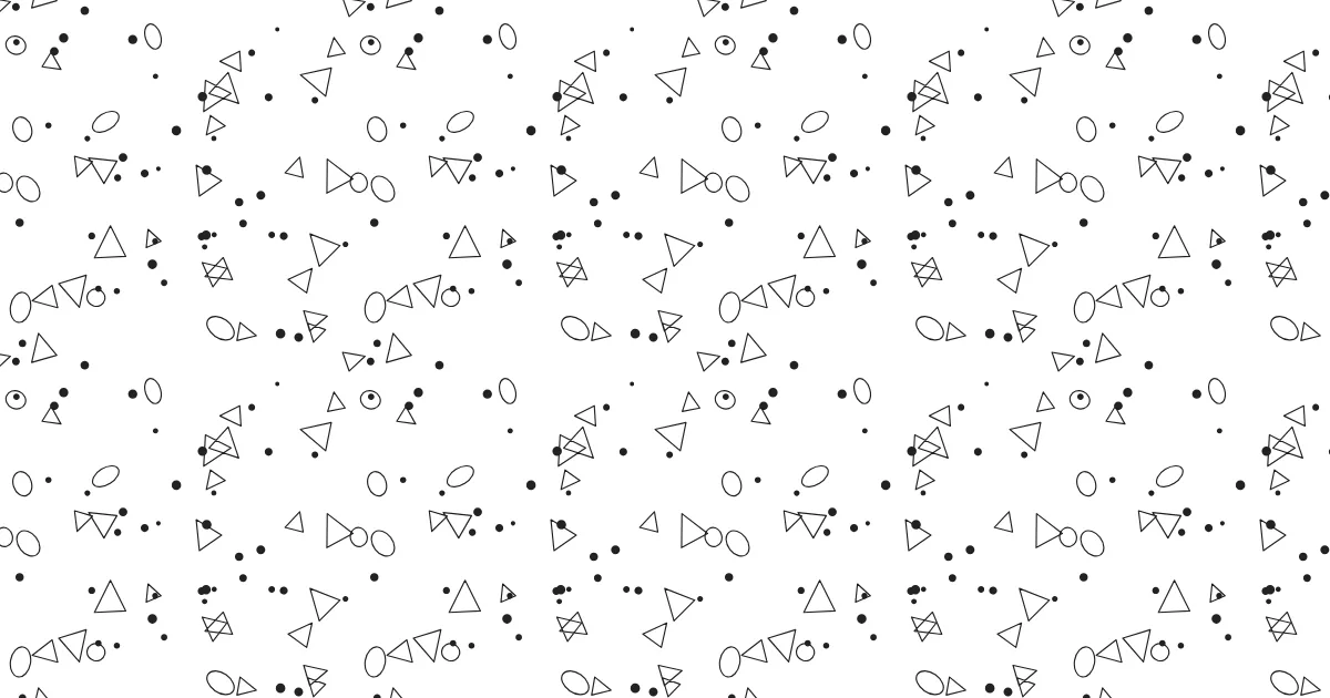 Small black dots, triangles and ovals scattered on a white ground, like the hatch of concrete in a section drawing