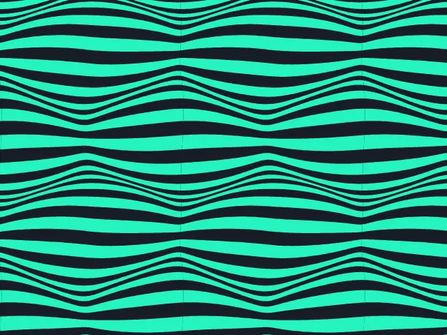 Teal and navy horizontal stripes swelling and narrowing