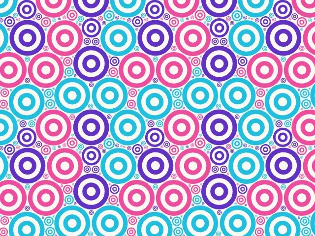 Concentric target circles in purple, pink and cyan