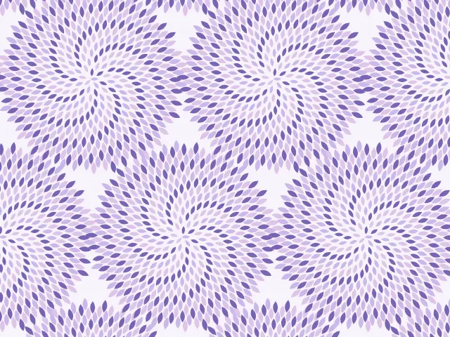 Hexagonal arrangement of lilac petals swirling around the center of each head