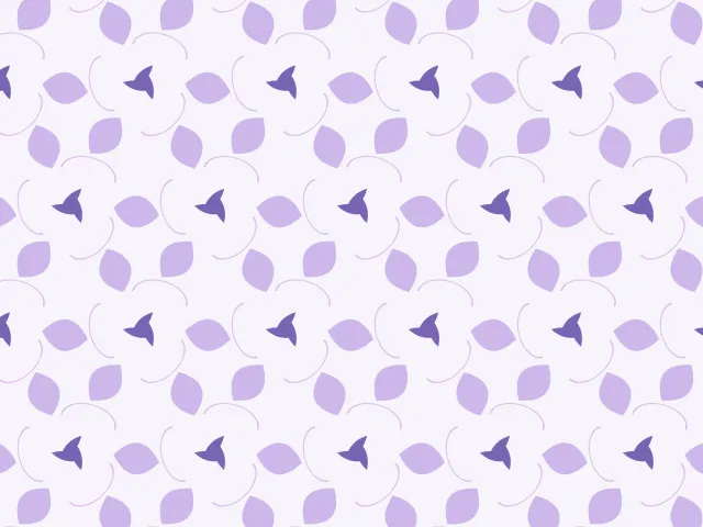 Lilac leaves and small three-pointed marks on a pale lilac background
