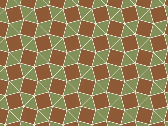 Brown and olive squares and triangles in a snub square tiling