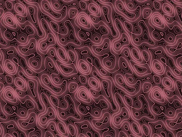 Dense fine contour lines in dusty rose on a dark background