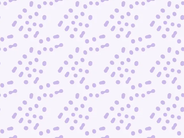 Lilac dots scattered across a pale lilac background