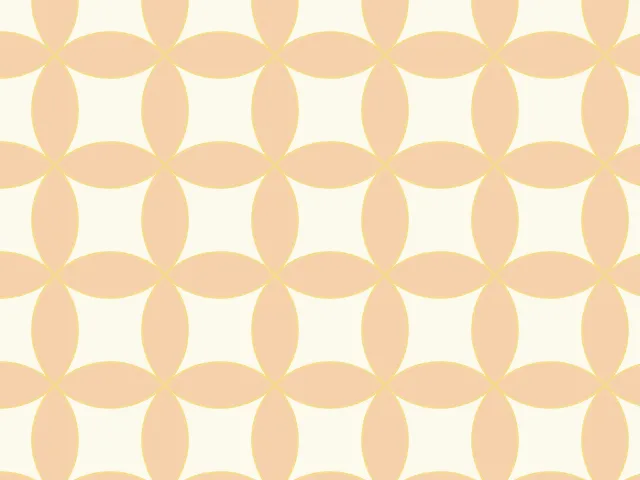 Overlapping peach circles forming a lattice on a cream background