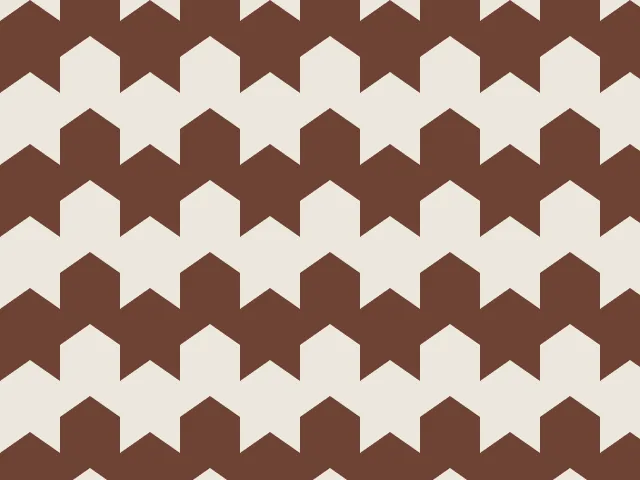 Brown arrow-feather chevrons on a cream background