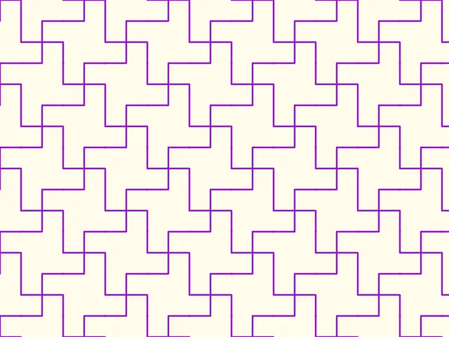 Fine purple interlinked lines on a cream background
