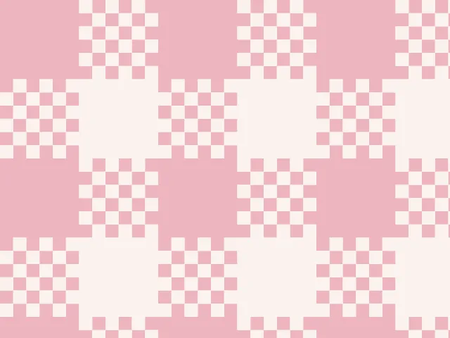 Pink and cream gingham check with small squares where the stripes cross